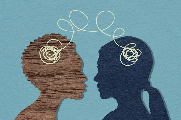 A young couple connected by a cable